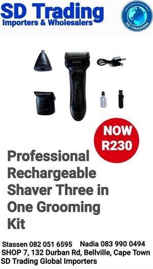 Professional Hair Clipper With Nose Trimmer & Shaver 3-in-1 Machine Set