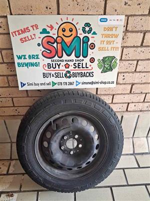 Selling 1x steel rim fitted with a 205/65 R16C tyre.