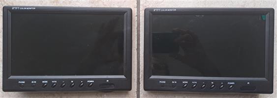9"TFT Color Monitors. Set of two: =PHONE =AV IN =MODE =Vi/V2 =POWER R 800 for bo