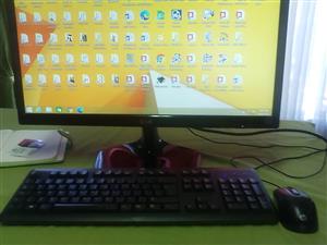HP desktop computer with designing software, plus flat screen