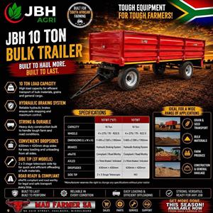 New 10 ton bulk farm trailers for sale at Mad Farmer SA