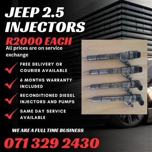 JEEP 2.5 INJECTORS FOR SALE WITH WARRANTY 