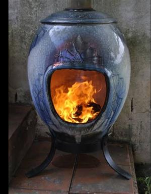 CERAMIC or metal potbelly fire pot