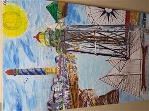Canvas print and mixed-media artwork decor