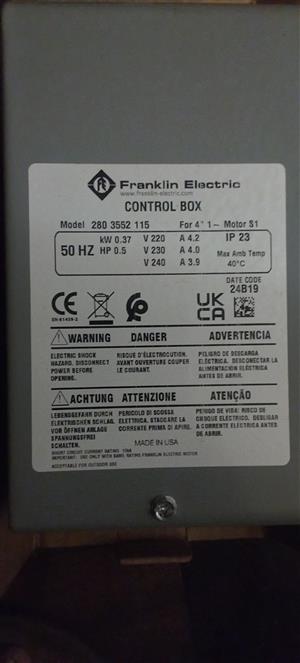 Franklin control box 0.37kw