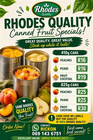 Rhodes canned fruit for sale