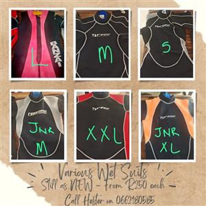 Various Wet Suits For Sale