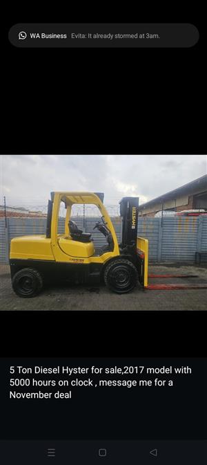 Hyster 5t Diesel Forklift 