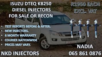 ISUZU DTEQ KB250 DIESEL INJECTORS FOR SALE. REBUILT AND TESTED