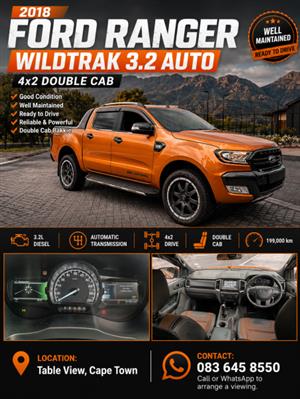 2018 Ford Ranger Wildtrak 3.2 Auto 4x2 Double Cab