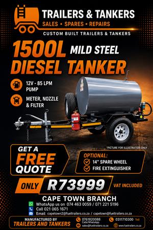 1500 LITER MILD STEEL DIESEL BOWSER