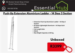 Push-Up Extension Aluminium Ladder - 14 Step 3 Section