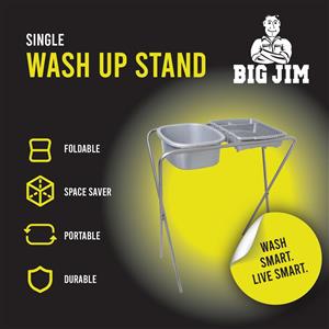 Big Jim Single Wash Up Stand – Foldable, Portable & Space Saving!