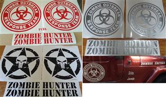 Zombie Outbreak decals stickers vinyl cut graphics