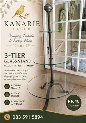3 tier glass cake stand