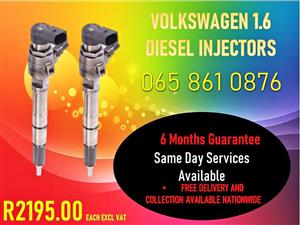 VOLKSWAGEN 1.6 DIESEL INJECTORS FOR SALE OR RECON WITH REPORTS