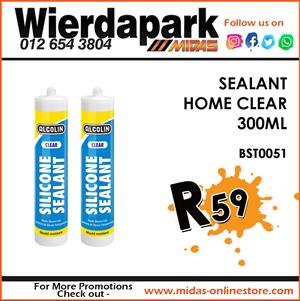 Silicone Sealant Home Clear 300ML at Wierdapark Midas!