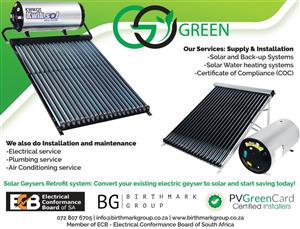 Solar Geysers supply and installations