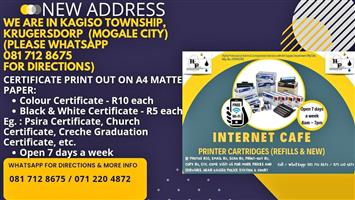 CERTIFICATE PRINTING ON A4 MATTE PAPER