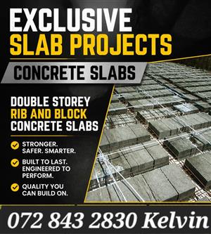 Slab,concrete slabs, rib and block ,first floor slab, double storey,lintels,bloc