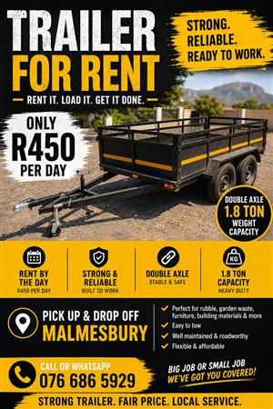 SPECIAL!!  Trailer to hire