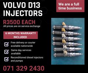 VOLVO D13 TRUCK INJECTORS FOR SALE WITH WARRANTY INCLUDED 