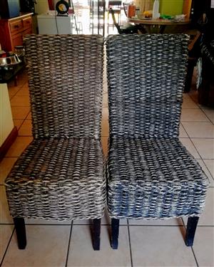 Cane/Wicker straightback chairs x 2