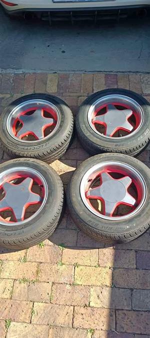 14 inch 4x100 pcd Tsw Omega wheels