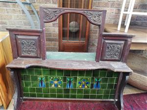 Walnut Mantle - mirror included