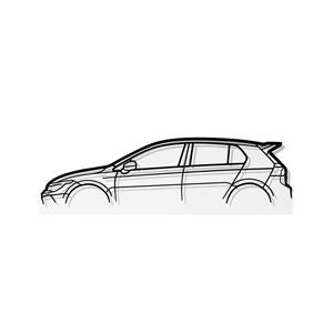 Steel Silhouette Wall Art - VW Golf Mk8 R-Line 1200X425X2MM