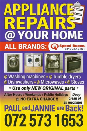 Appliance Repairs @ Your Home