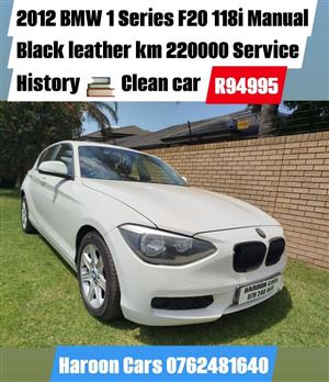 2012 BMW 1 Series F20 manual 118i 