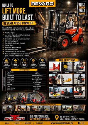 2026 New Revaro AT25D forklifts