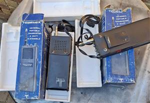 Tedelex vintage walkie talkies for sale as a pair.
