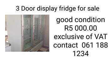 3 Door display fridge for sale