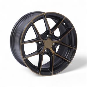 15″ SSW F102 4/100 Black with Polished Bronze Face Alloy Wheels