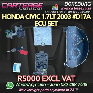 HONDA CIVIC 1.7LT 2003 #D17A ECU SET R5000 EXCL VAT