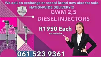 GWM 2.5 DIESEL INJECTORS ON EXCHANGE OR RECON