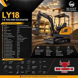 2026 New Giant LY18 mini excavators