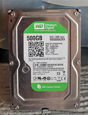 500 Gig Sata 3.5" Hard Drive Used