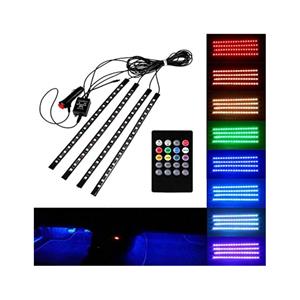 72 LED DC 12V Multicolour Music Car Strip Atmosphere Lamp Light For Car Interior