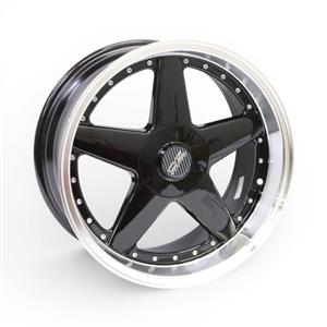17″ TWC478 4/100 & 5/100 Gloss Black Machine Lip With Rivets Alloy Wheels