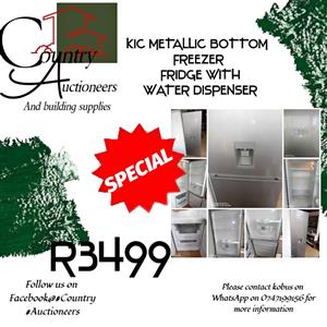 KIC METALLIC BOTTOM FREEZER FRIDGE WITH WATER DISPENSER