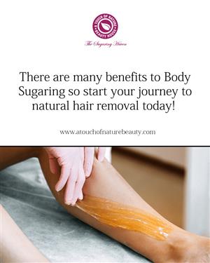 Sugaring, A Natural Hair Remover. Hair comes out from the root, so hair is thin.