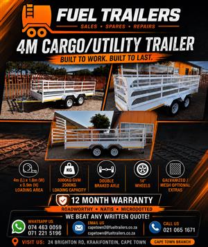 CC400D- 4Meter DBL axle utility trailer/ cargo trailer
