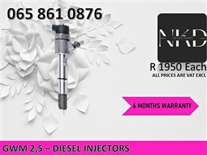 GWM 2,5 DISEL INJECTORS FOR SALE OR RECON WITH WARRANTY
