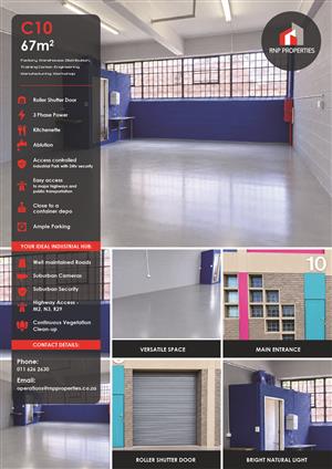 C10 – 67m² - Storage, Distribution, Factory, Warehouse Space To Let