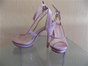 Sam Star Pink Suede and Perspex Sandal