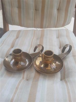 Set of Brass candle holders