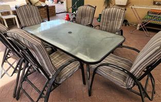6 Seater Patio Set With Glass Table